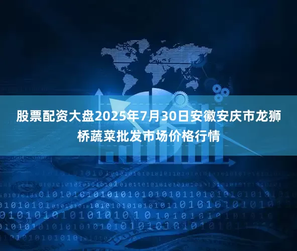 股票配资大盘2025年7月30日安徽安庆市龙狮桥蔬菜批发市场价格行情